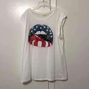 American Flag Lips Tank